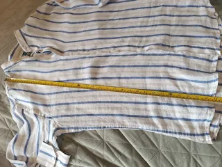 Camicia Luigi Fusaro Lino Righe Azzurro Bianco