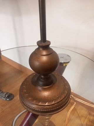 Antigua Lámpara Modernista Cristal y Metal