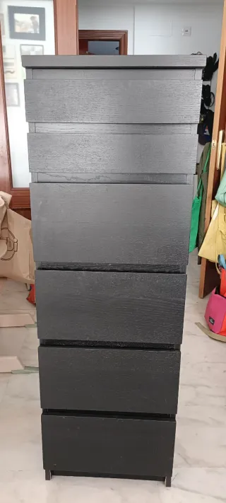 Cómoda MALM IKEA 6 cajones negro-marrón