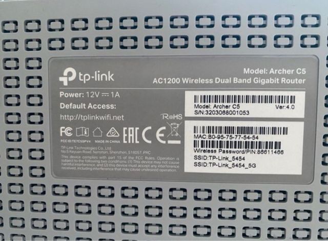 Router TP-Link Archer C5 WiFi AC1200