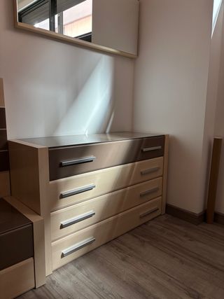 Cajonera 4 cajones madera y cristal