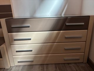 Cajonera 4 cajones madera y cristal
