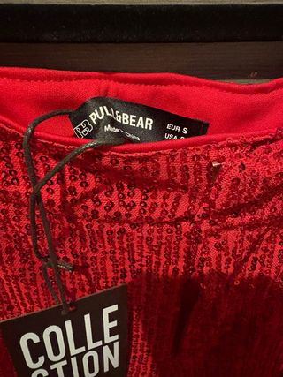 Traje de lentejuelas rojo