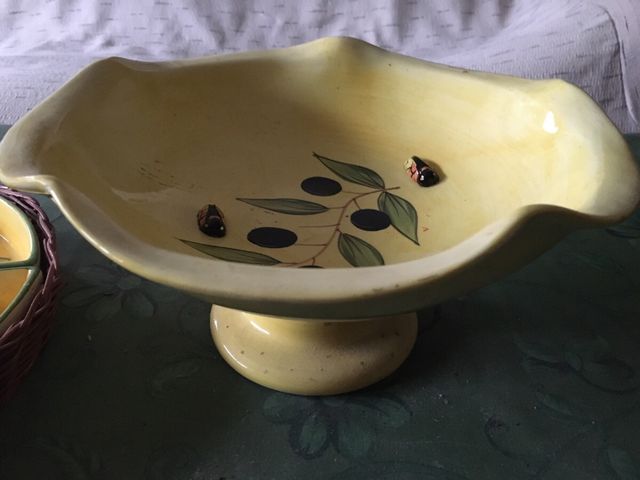 Bandeja y frutero de porcelana