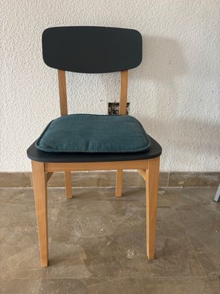 Par de sillas de comedor azul petróleo