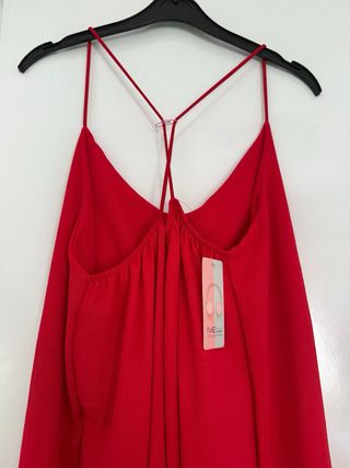 Vestido rojo tirantes espalda cruzada