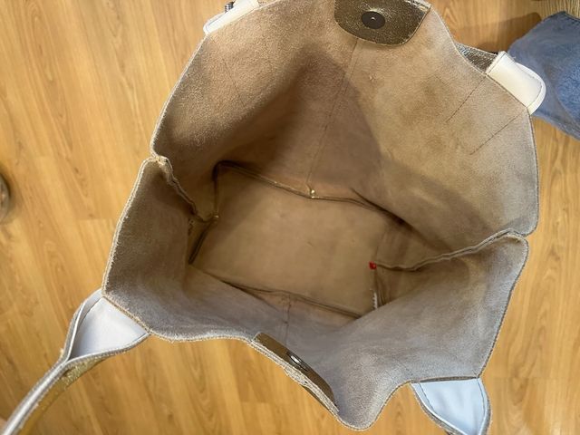 bolso dorado tote piel