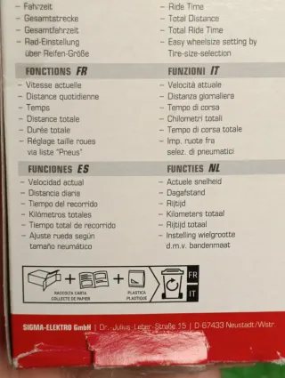 Ciclocomputador Sigma Puré 1