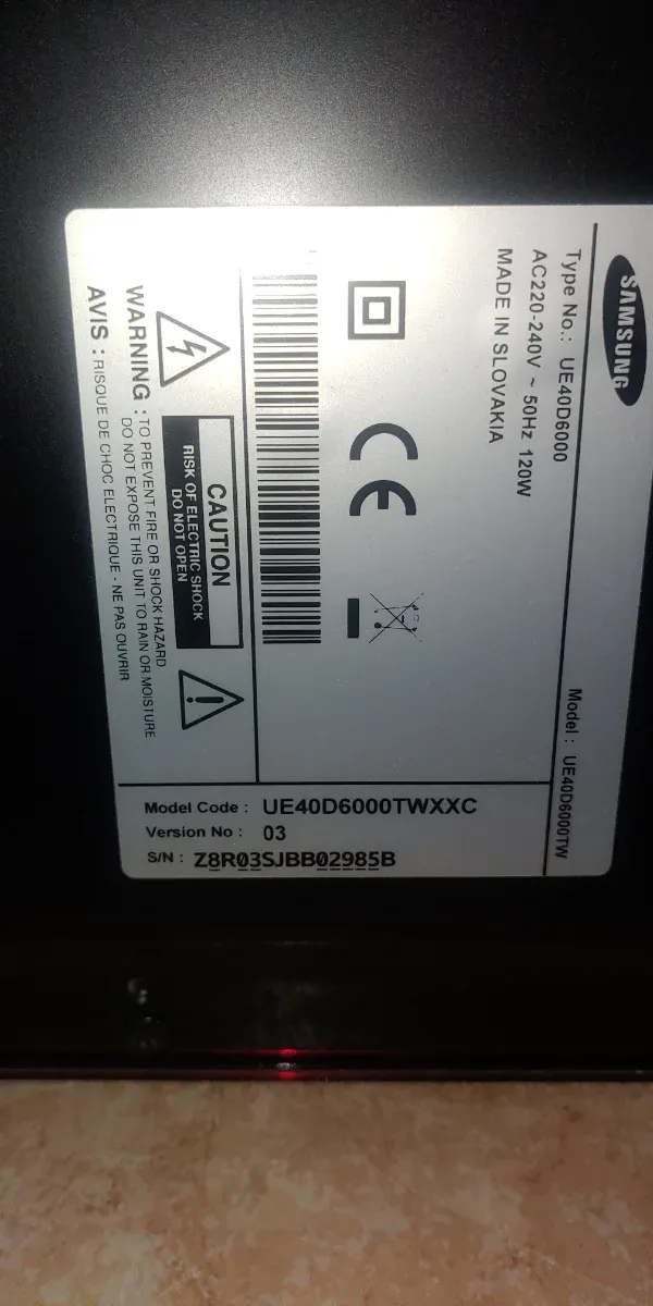 TV Samsung LED 40 Plata/Negro