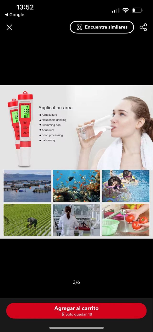 Medidor Calidad Agua 4 en 1 pH TDS TEMP