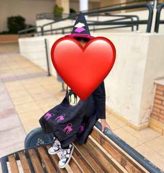 Disfraz Bruja Raso Negro/Rosa Talla Única