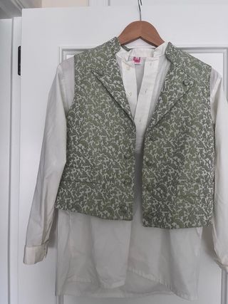Traje fallero zaragüell verde y blanco