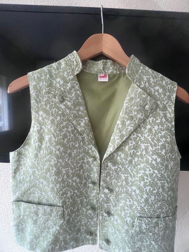 Traje fallero zaragüell verde y blanco