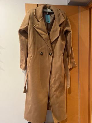 Abrigo paño camel nuevo XL