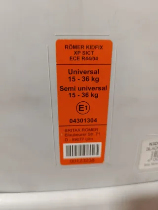 Silla Coche Britax Römer Negra