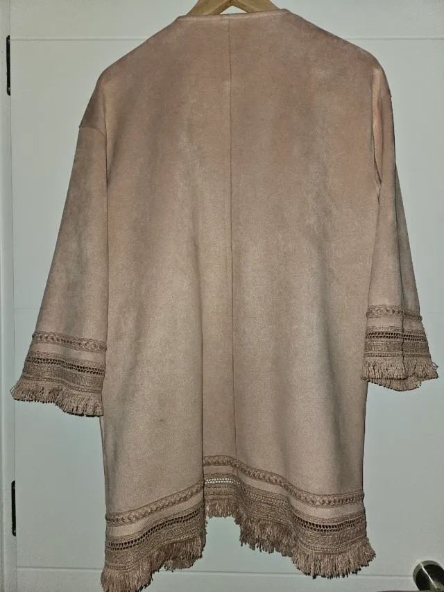 Chaqueta Zara antelina rosa