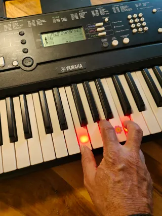 Teclado Yamaha EZ-220 con luces LED.