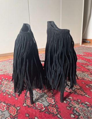 Stivaletti Zara Trafaluc neri con frange