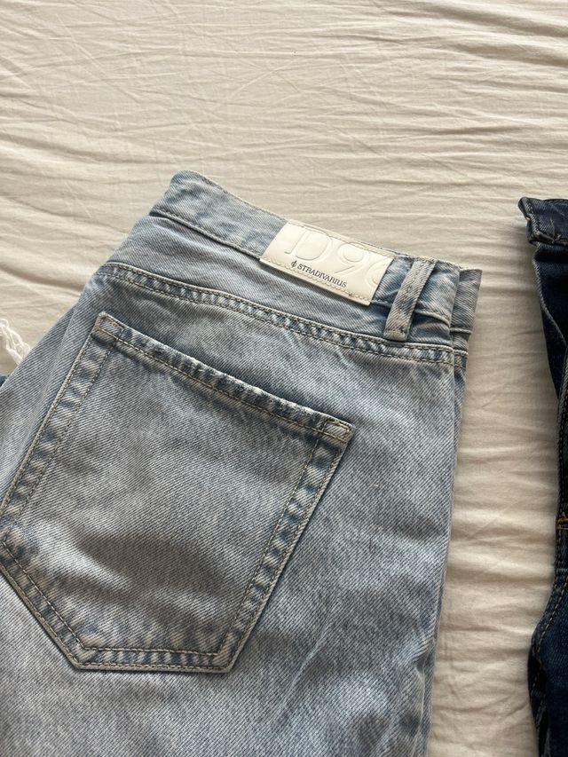 Vaqueros cropped flare azules pack