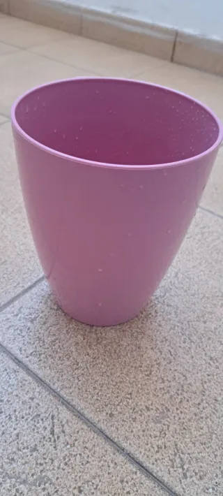 Maceta orquídea rosa plástico