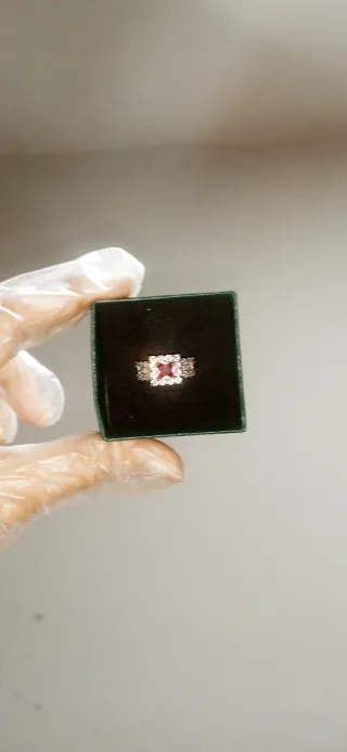 Anillo Plata con Piedra Roja