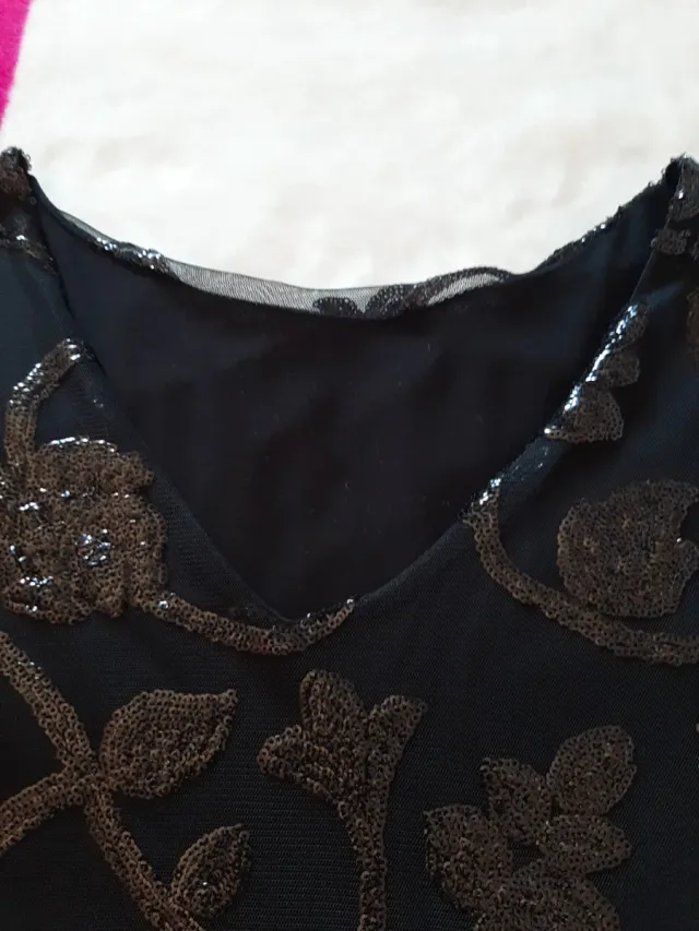 Vestido fiesta lentejuelas negro