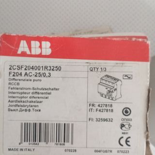 Interruptor Diferencial ABB F204 AC-25/0,3