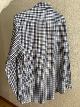 Camisa Massimo Dutti cuadros beige y azul