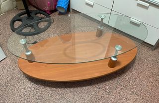 Mesa de centro madera y cristal