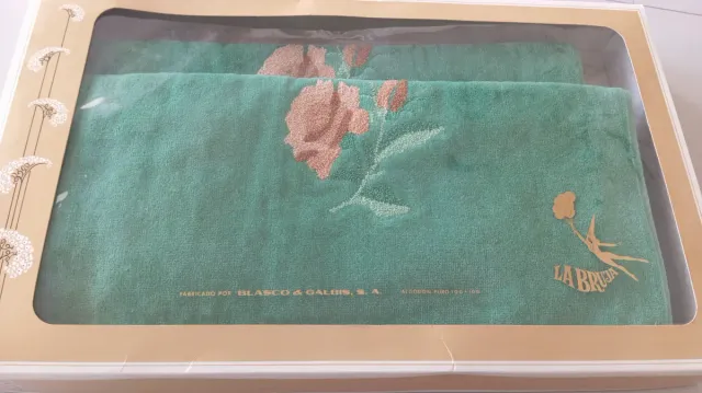 Juego de toallas de algodón verde La Bruja.