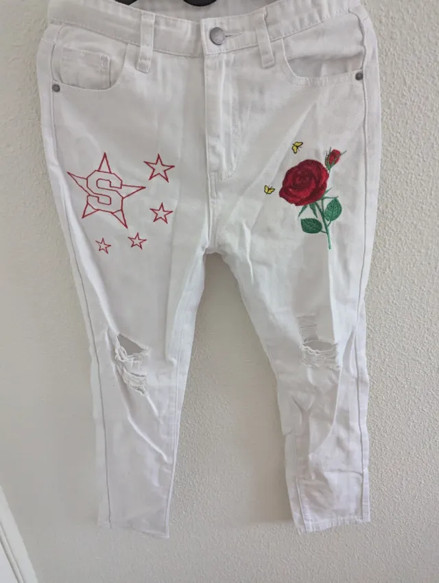 Vaqueros blancos con parches 13 años