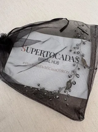 Tocado de novia artesanal en plata vieja