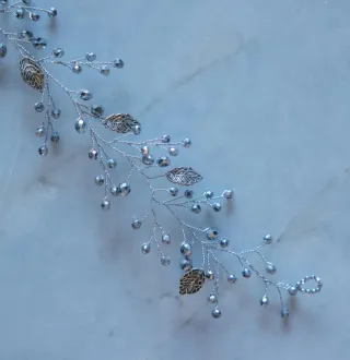 Tocado de novia artesanal en plata vieja