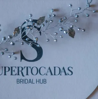 Tocado de novia artesanal en plata vieja