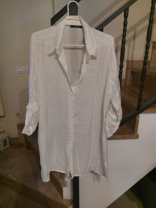 Blusa larga blanca talla L /XL