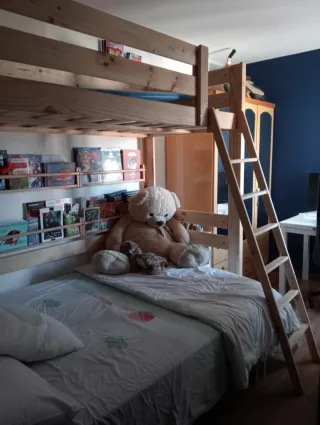 Cama alta pino Muebles Lufe