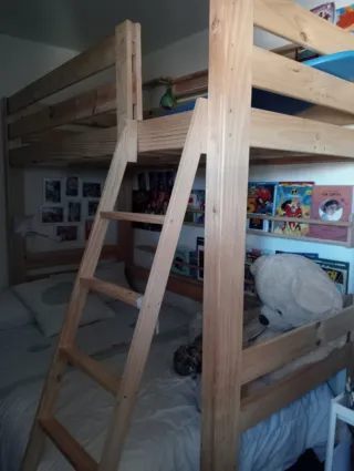 Cama alta pino Muebles Lufe