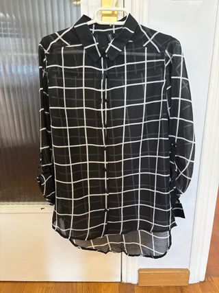 Camisa transparente cuadros