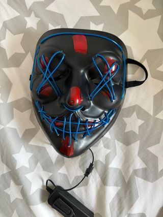 Máscara Purga Negra Luces LED Azul