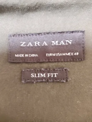 Camisa Zara Man Verde Oliva