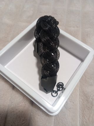 Pulsera Lotus Style Negra y Plateada