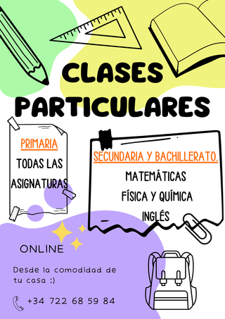 Clases online particulares de inglés, mates y FyQ