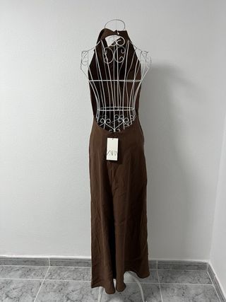 Vestido Midi Halter Drapeado - Zara