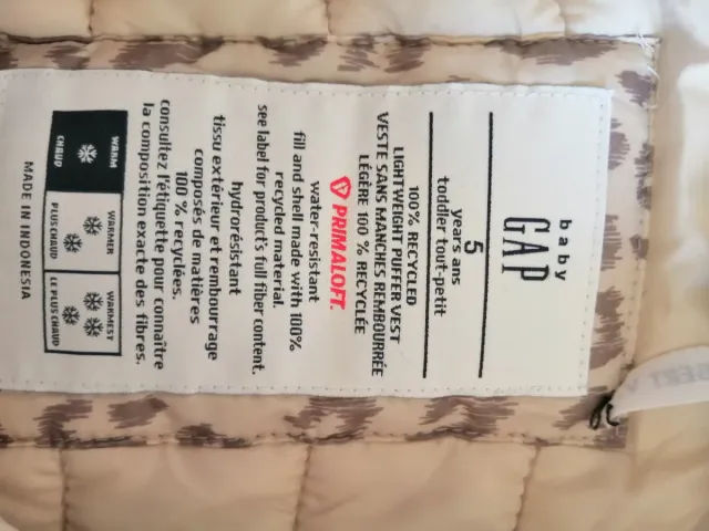 Chaleco GAP estampado animal print