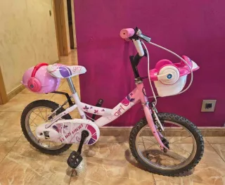 Bicicleta niña 14 rosa con cesta