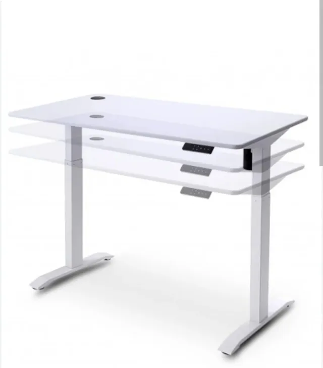 Mesa elevable eléctrica blanca