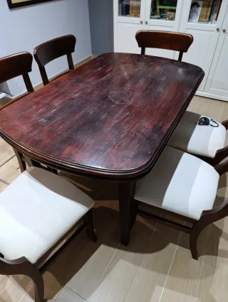 Mesa de comedor extensible madera pino