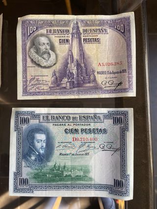 Lote 7 Billetes pre y II República Española