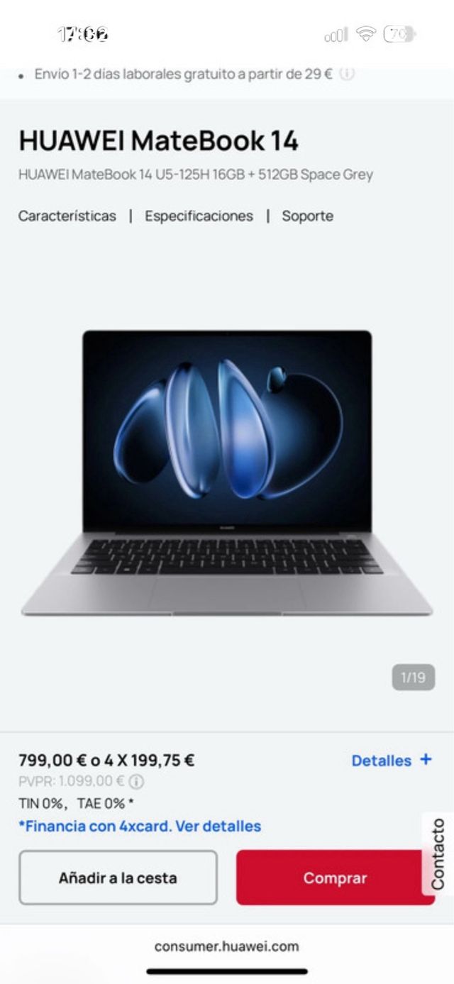 Huawei Matebook 14 plata