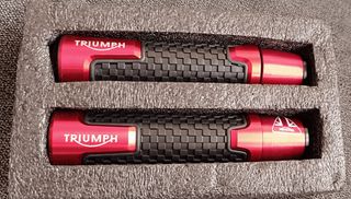 Puños Triumph Moto Rojo y Negro
